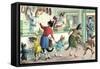 Crazy Cats at the Butcher Shop-null-Framed Stretched Canvas