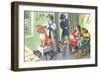 Crazy Cats at the Dog Groomer-null-Framed Premium Giclee Print