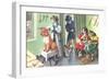 Crazy Cats at the Dog Groomer-null-Framed Premium Giclee Print