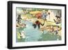 Crazy Cats at the Lake-null-Framed Art Print