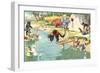 Crazy Cats at the Lake-null-Framed Art Print