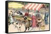 Crazy Cats at the Market-null-Framed Stretched Canvas