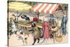 Crazy Cats at the Market-null-Stretched Canvas