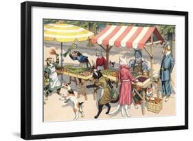 Crazy Cats at the Market-null-Framed Art Print