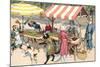 Crazy Cats at the Market-null-Mounted Art Print