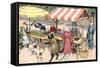 Crazy Cats at the Market-null-Framed Stretched Canvas