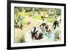 Crazy Cats at the Pool-null-Framed Art Print