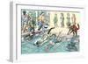 Crazy Cats at the Swim Meet-null-Framed Premium Giclee Print