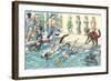 Crazy Cats at the Swim Meet-null-Framed Art Print