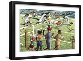 Crazy Cats at the Track Meet-null-Framed Art Print