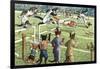 Crazy Cats at the Track Meet-null-Framed Art Print