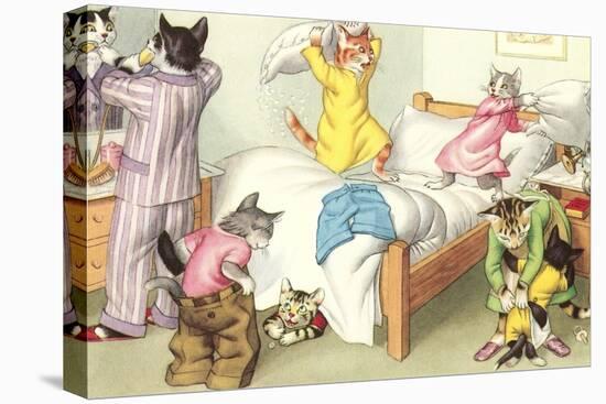 Crazy Cats Bedtime-null-Stretched Canvas