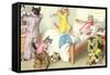Crazy Cats Bedtime-null-Framed Stretched Canvas