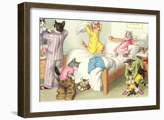 Crazy Cats Bedtime-null-Framed Art Print