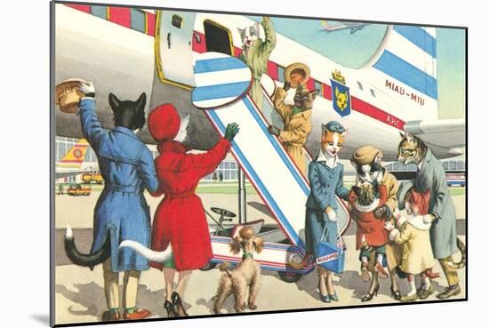 Crazy Cats Boarding Airplane-null-Mounted Art Print