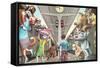 Crazy Cats Boarding the Train-null-Framed Stretched Canvas