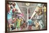 Crazy Cats Boarding the Train-null-Framed Art Print