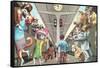 Crazy Cats Boarding the Train-null-Framed Stretched Canvas