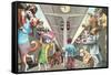 Crazy Cats Boarding the Train-null-Framed Stretched Canvas