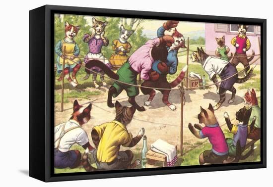 Crazy Cats Boxing-null-Framed Stretched Canvas