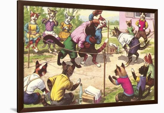 Crazy Cats Boxing-null-Framed Art Print