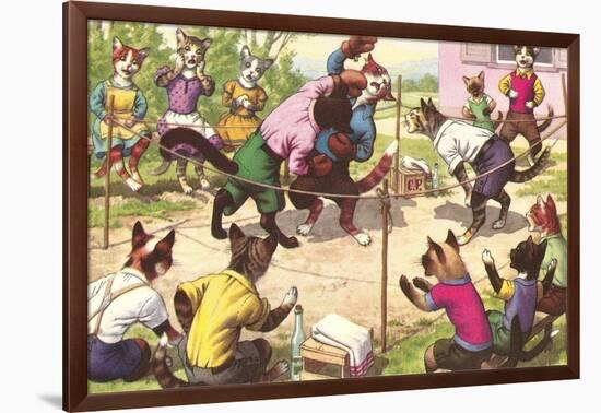 Crazy Cats Boxing-null-Framed Art Print
