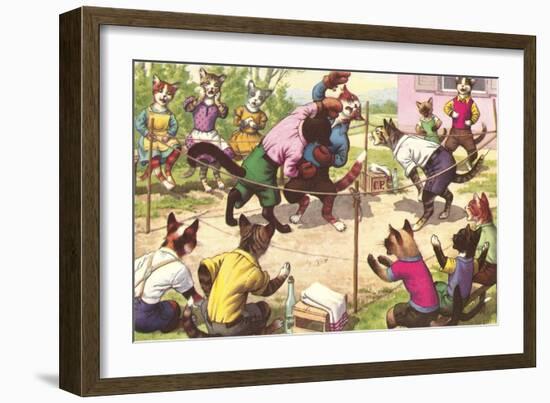 Crazy Cats Boxing-null-Framed Art Print