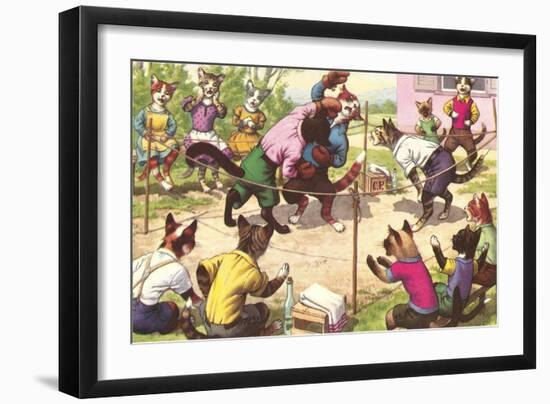 Crazy Cats Boxing-null-Framed Art Print