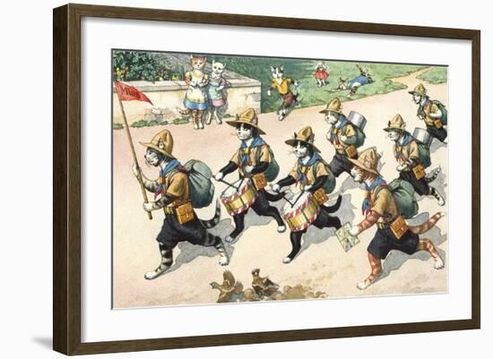 Crazy Cats Boy Scout Band-null-Framed Art Print