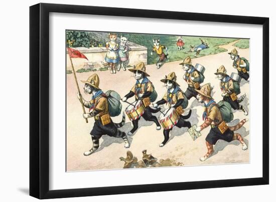 Crazy Cats Boy Scout Band-null-Framed Art Print