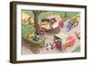 Crazy Cats Crash Car-null-Framed Art Print