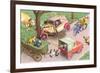Crazy Cats Crash Car-null-Framed Art Print