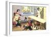 Crazy Cats Doing Wallpaper-null-Framed Art Print