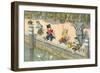 Crazy Cats Fishing-null-Framed Premium Giclee Print