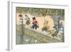 Crazy Cats Fishing-null-Framed Art Print