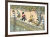 Crazy Cats Fishing-null-Framed Art Print