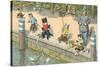 Crazy Cats Fishing-null-Stretched Canvas