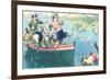 Crazy Cats Fishing-null-Framed Art Print