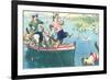 Crazy Cats Fishing-null-Framed Art Print