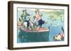 Crazy Cats Fishing-null-Framed Art Print