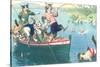 Crazy Cats Fishing-null-Stretched Canvas