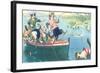 Crazy Cats Fishing-null-Framed Art Print