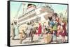 Crazy Cats Going on Cruise-null-Framed Stretched Canvas