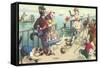 Crazy Cats on the Ocean Pier-null-Framed Stretched Canvas