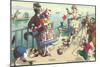 Crazy Cats on the Ocean Pier-null-Mounted Premium Giclee Print