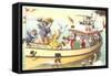 Crazy Cats on the Pary Boat-null-Framed Stretched Canvas