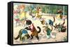 Crazy Cats on the Playground-null-Framed Stretched Canvas