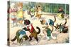 Crazy Cats on the Playground-null-Stretched Canvas