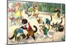 Crazy Cats on the Playground-null-Mounted Art Print
