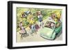 Crazy Cats on the Road-null-Framed Premium Giclee Print